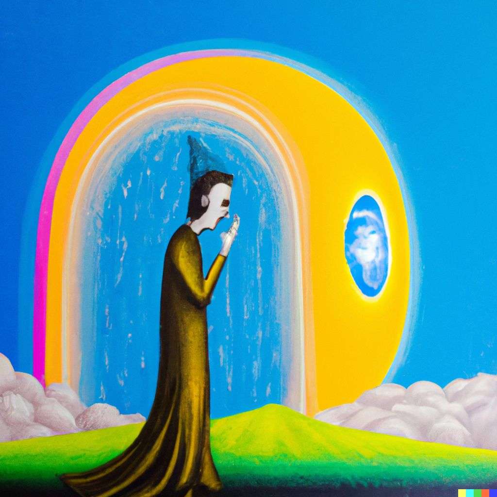 a representation of anxiety, painting by Okuda San Miguel